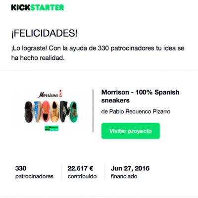 ¡CROWDFUNDING CONSEGUIDO! - Morrison Shoes
