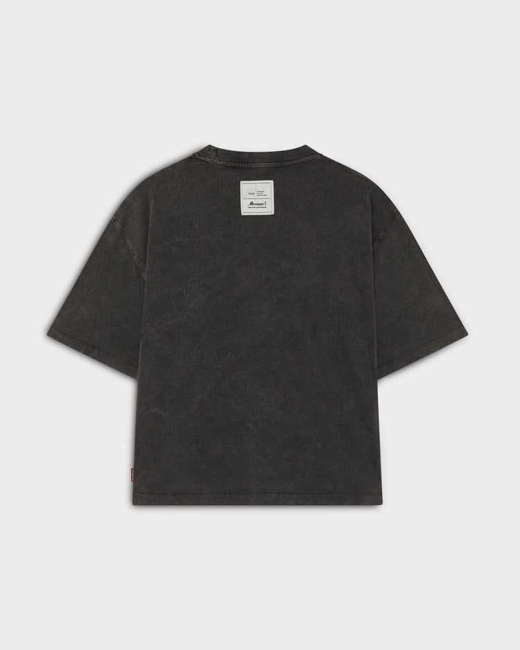 COLLEGE BLACK BOXY TEE