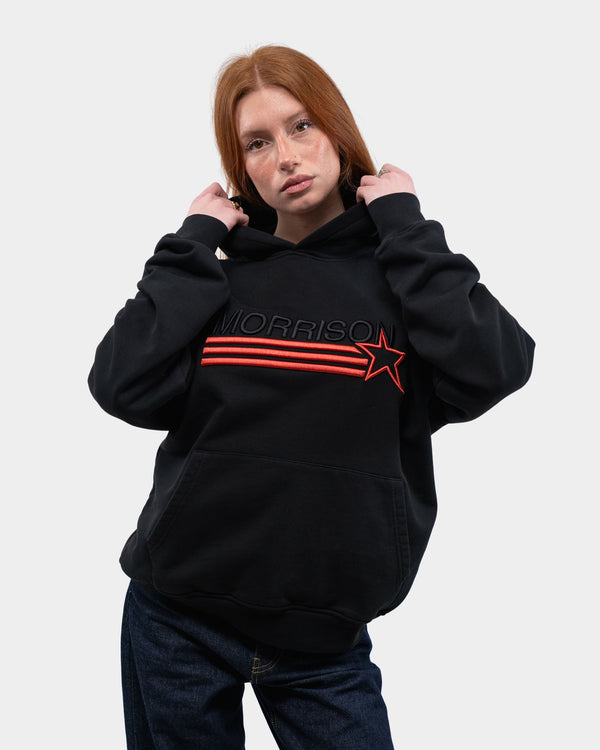 STAR BLACK BOXY HOODIE