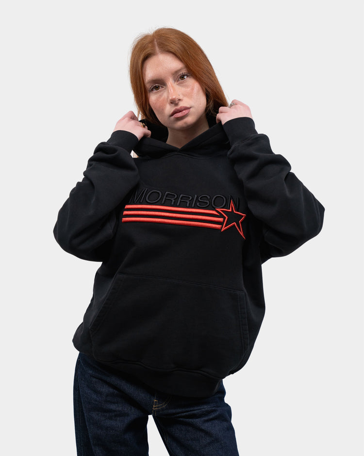 STAR BLACK BOXY HOODIE