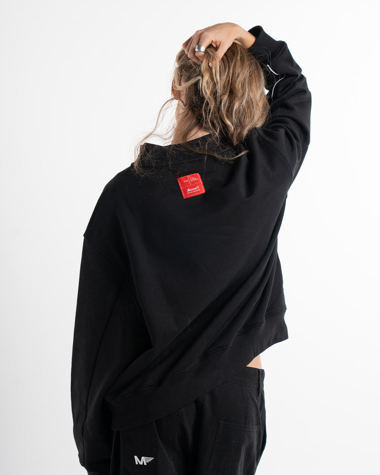 PIPING BLACK HALF ZIP