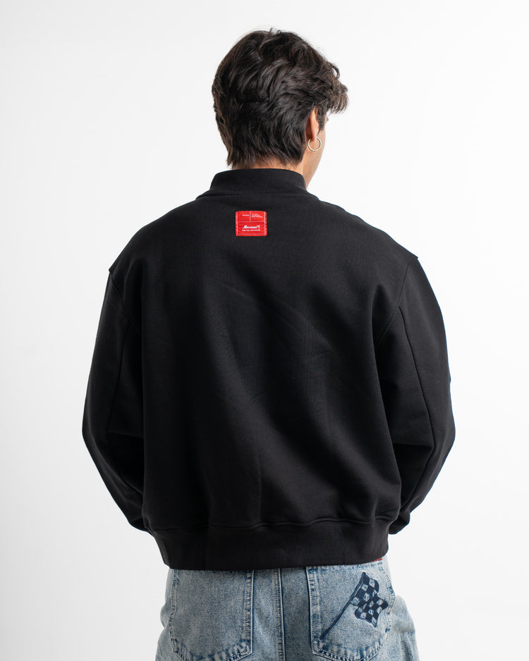 PIPING BLACK HALF ZIP
