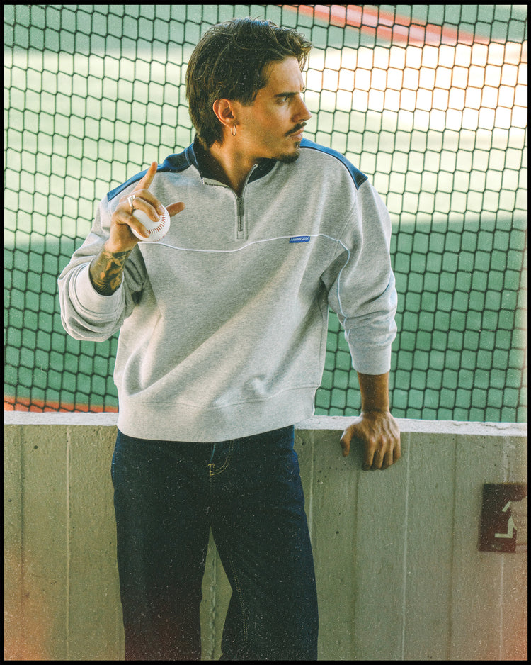 STONE MIX HALF ZIP