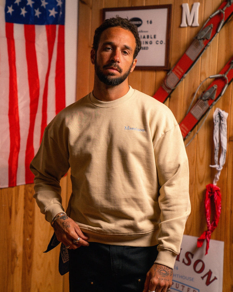 Branded Cream Crewneck - SUDADERAS - Morrison Shoes