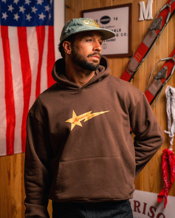 Fallen star brown hoodie - SUDADERAS - Morrison Shoes