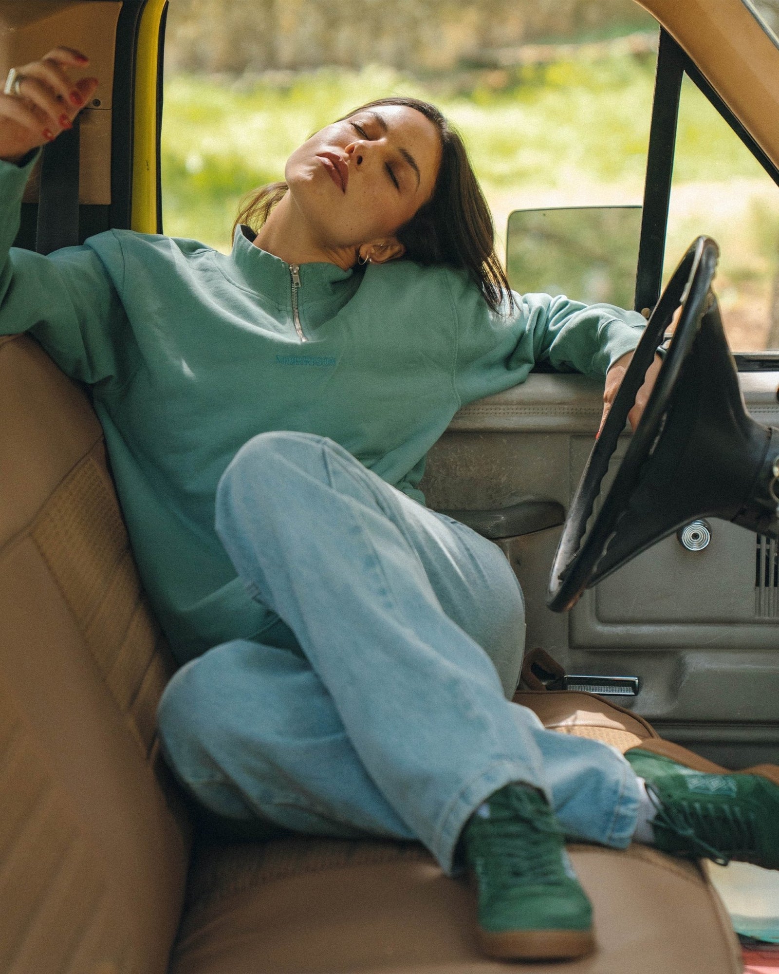 GREEN REGULAR HALF ZIP - SUDADERAS - Morrison Shoes