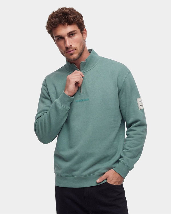 GREEN REGULAR HALF ZIP - SUDADERAS - Morrison Shoes