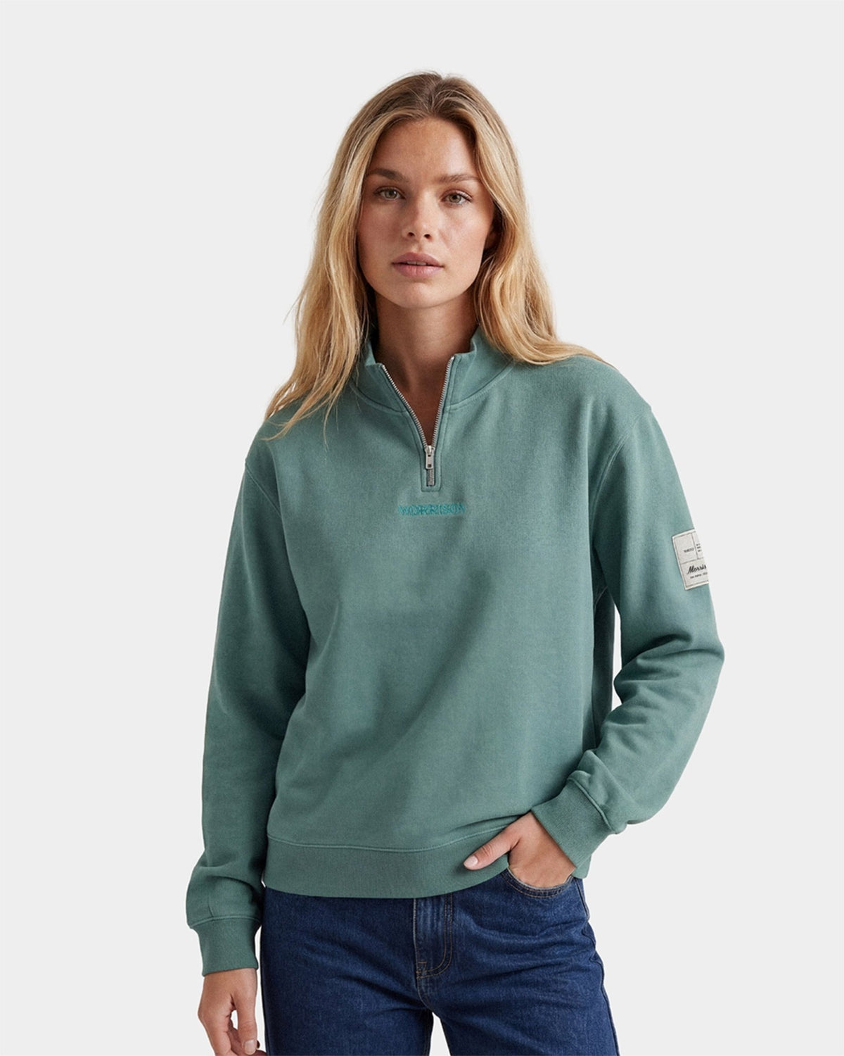 GREEN REGULAR HALF ZIP - SUDADERAS - Morrison Shoes [woman]