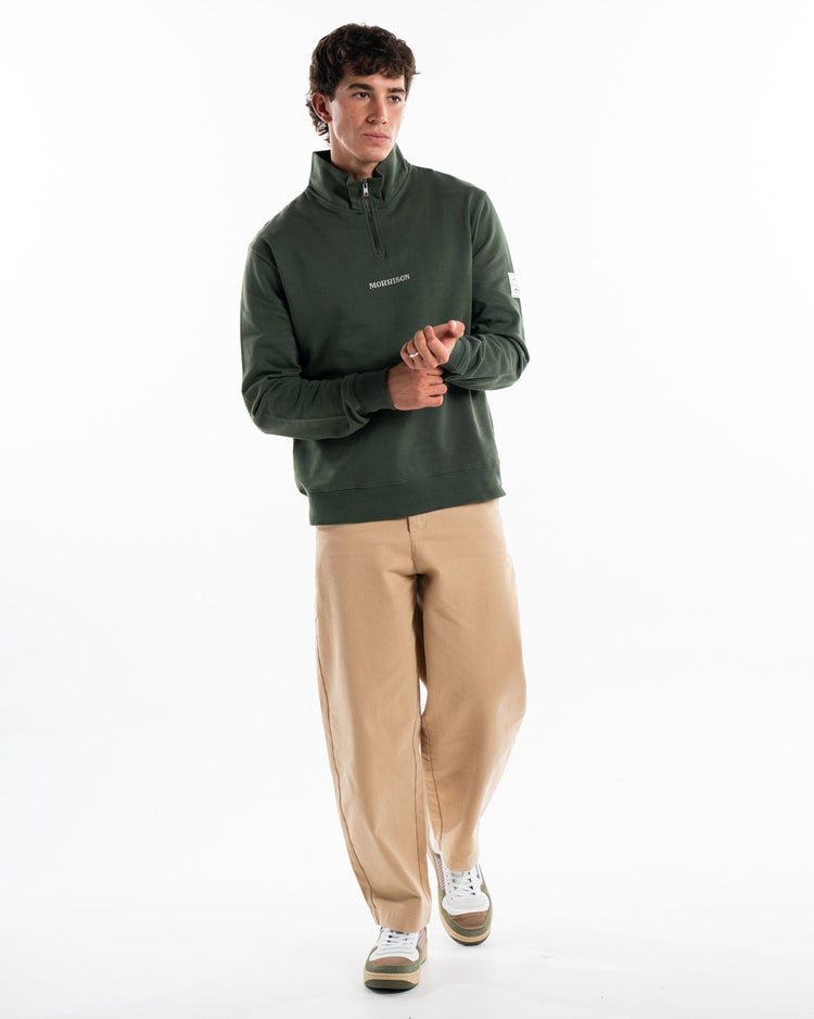 Khaki Half Zipper - SUDADERAS - Morrison Shoes [men]