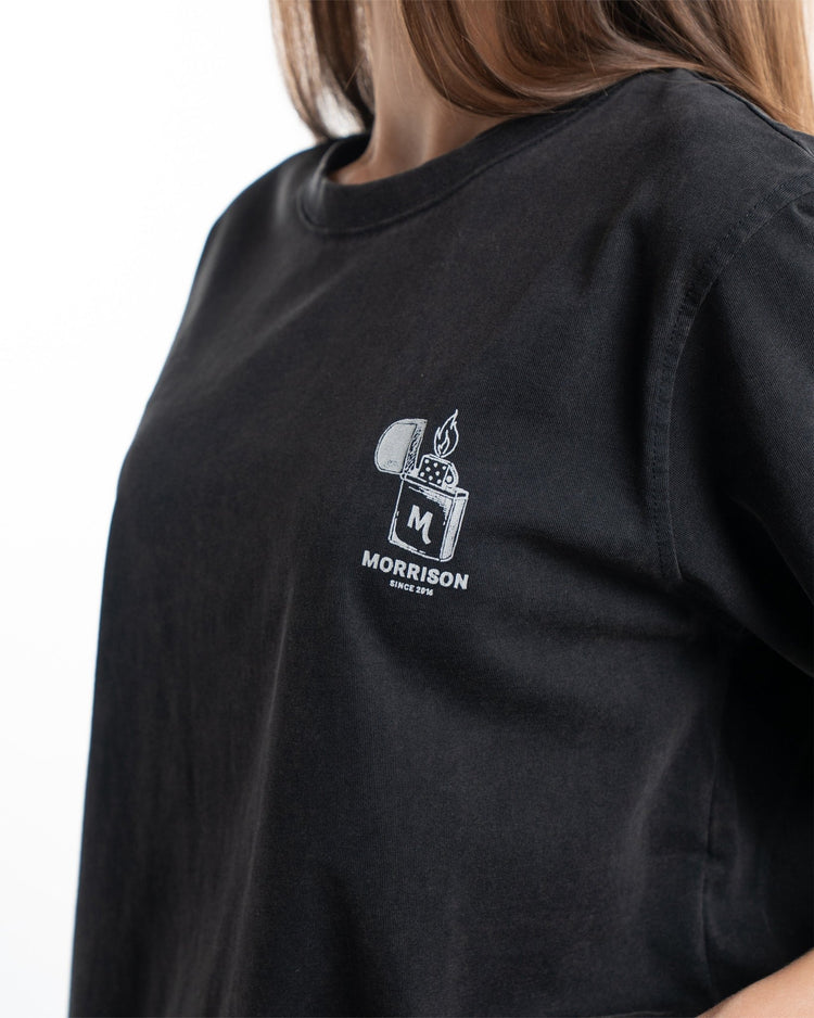 LIGHTUP BLACK TEE - CAMISETAS - Morrison Shoes [woman]