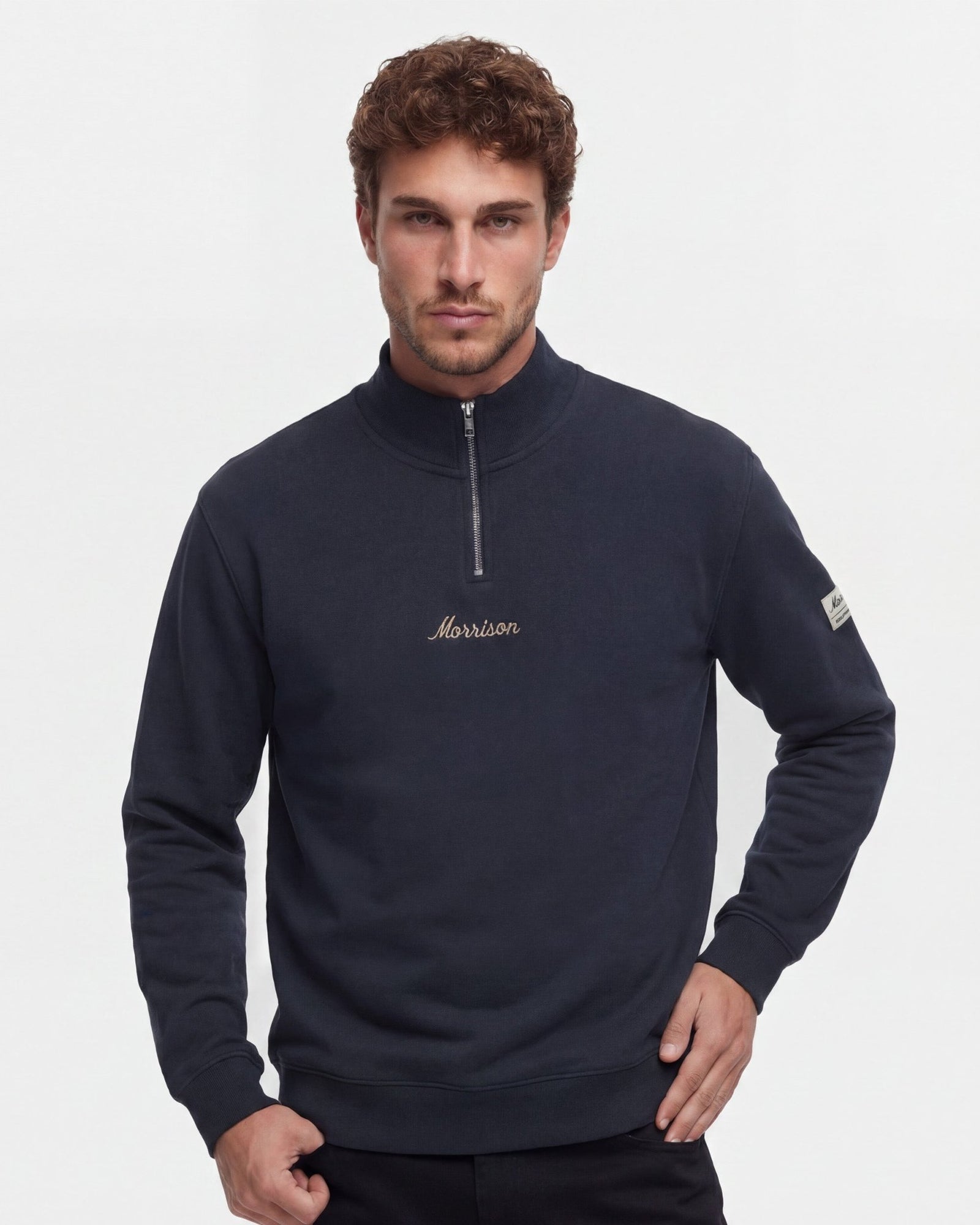 Navy Half Zipper - SUDADERAS - Morrison Shoes