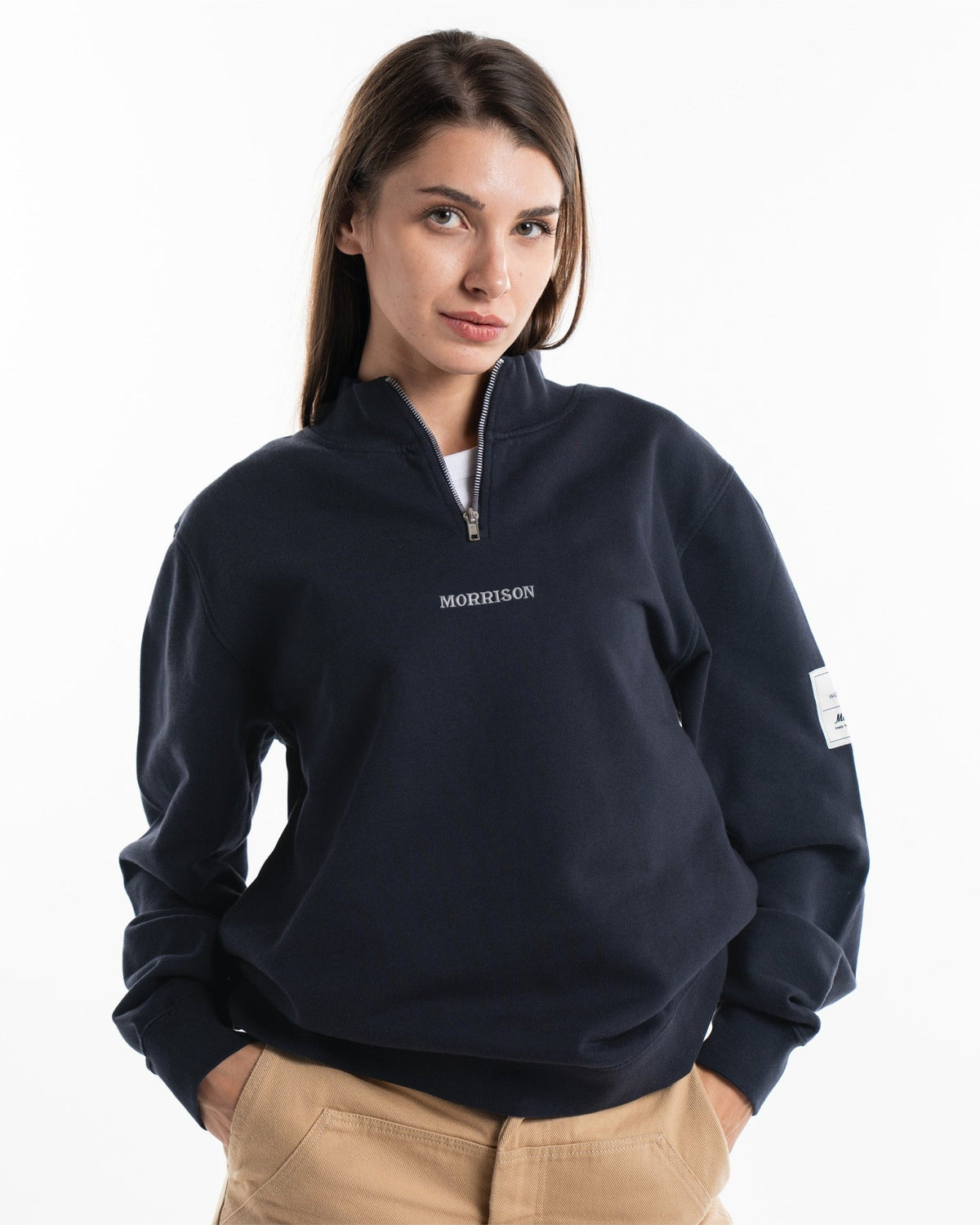 Navy Half Zipper - SUDADERAS - Morrison Shoes