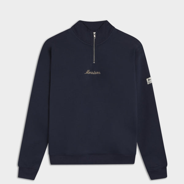 【まさ】 JETᗷOIᒪ ZIP navy-half-zipper-morrison-