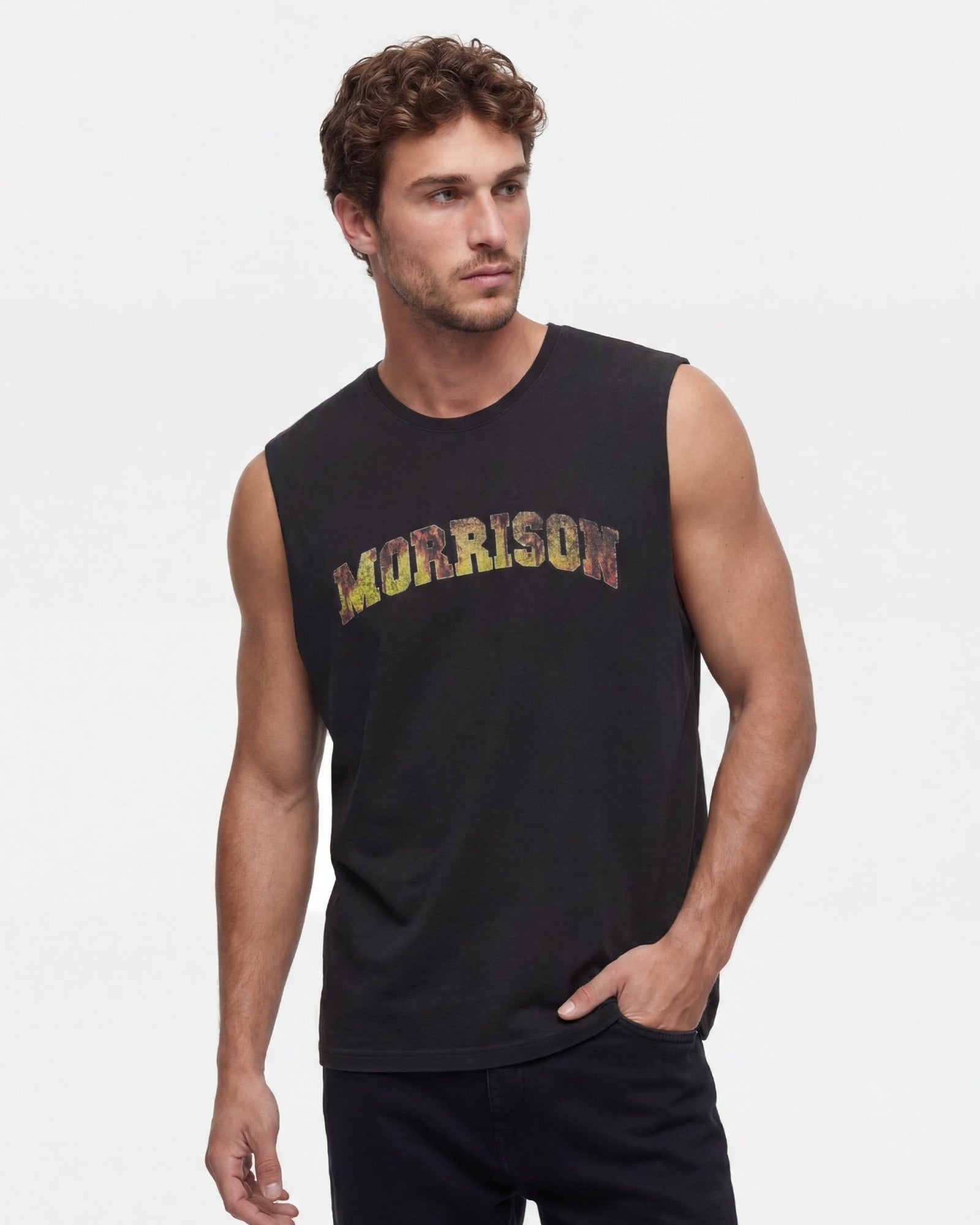 PALM BLACK BOXY TANK TOP - CAMISETAS - Morrison Shoes