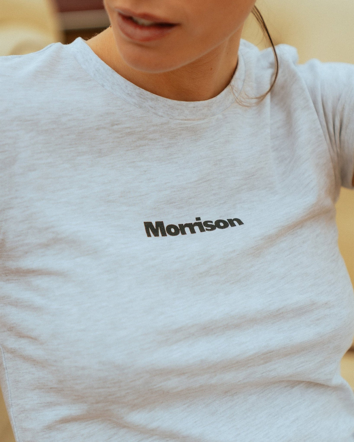 PEACH GREY SLIM CROP TEE - CAMISETAS - Morrison Shoes [woman]