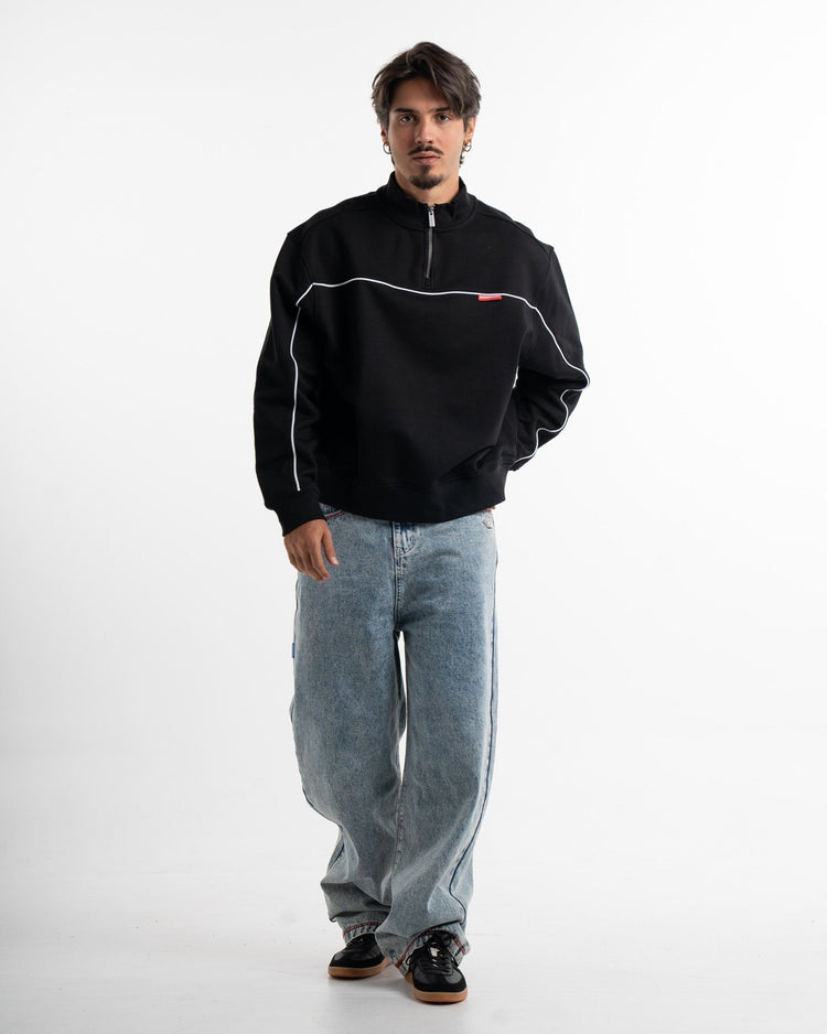 PIPING BLACK HALF ZIP - JERSÉIS - Morrison Shoes