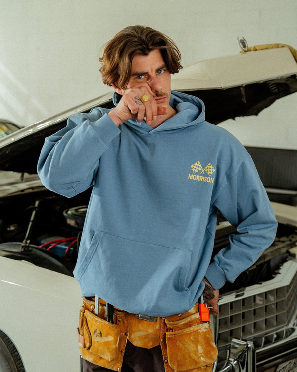 Race Flags Blue Hoodie - SUDADERAS - Morrison Shoes