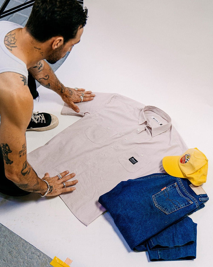 Red and White Worker Shirt - CAMISAS - Morrison Shoes