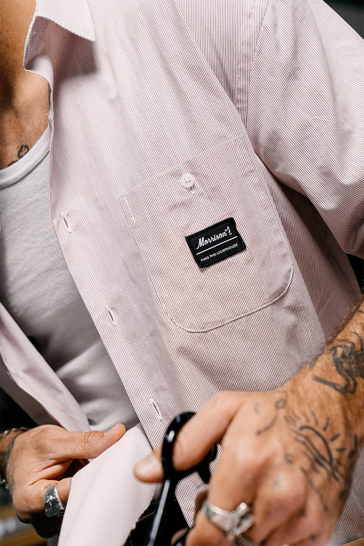 Red and White Worker Shirt - CAMISAS - Morrison Shoes