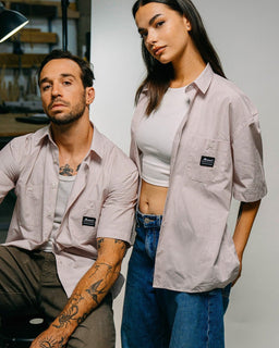 Red and White Worker Shirt - CAMISAS - Morrison Shoes