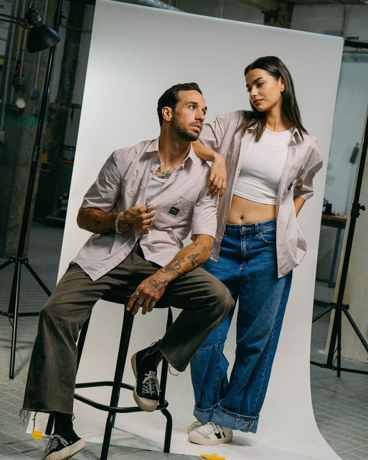 Red and White Worker Shirt - CAMISAS - Morrison Shoes