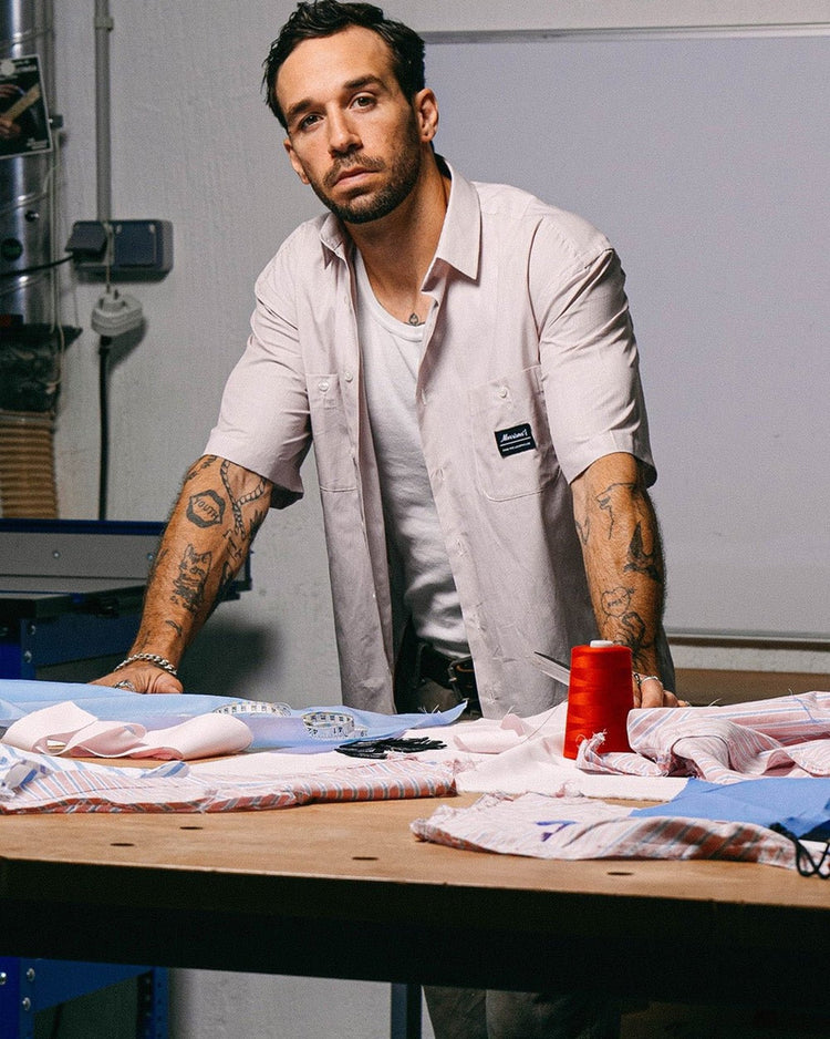 Red and White Worker Shirt - CAMISAS - Morrison Shoes