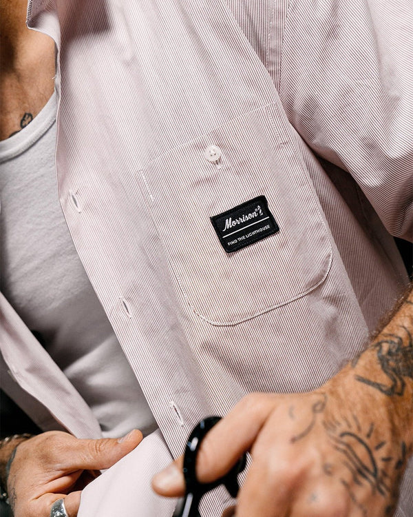 Red and White Worker Shirt - CAMISAS - Morrison Shoes