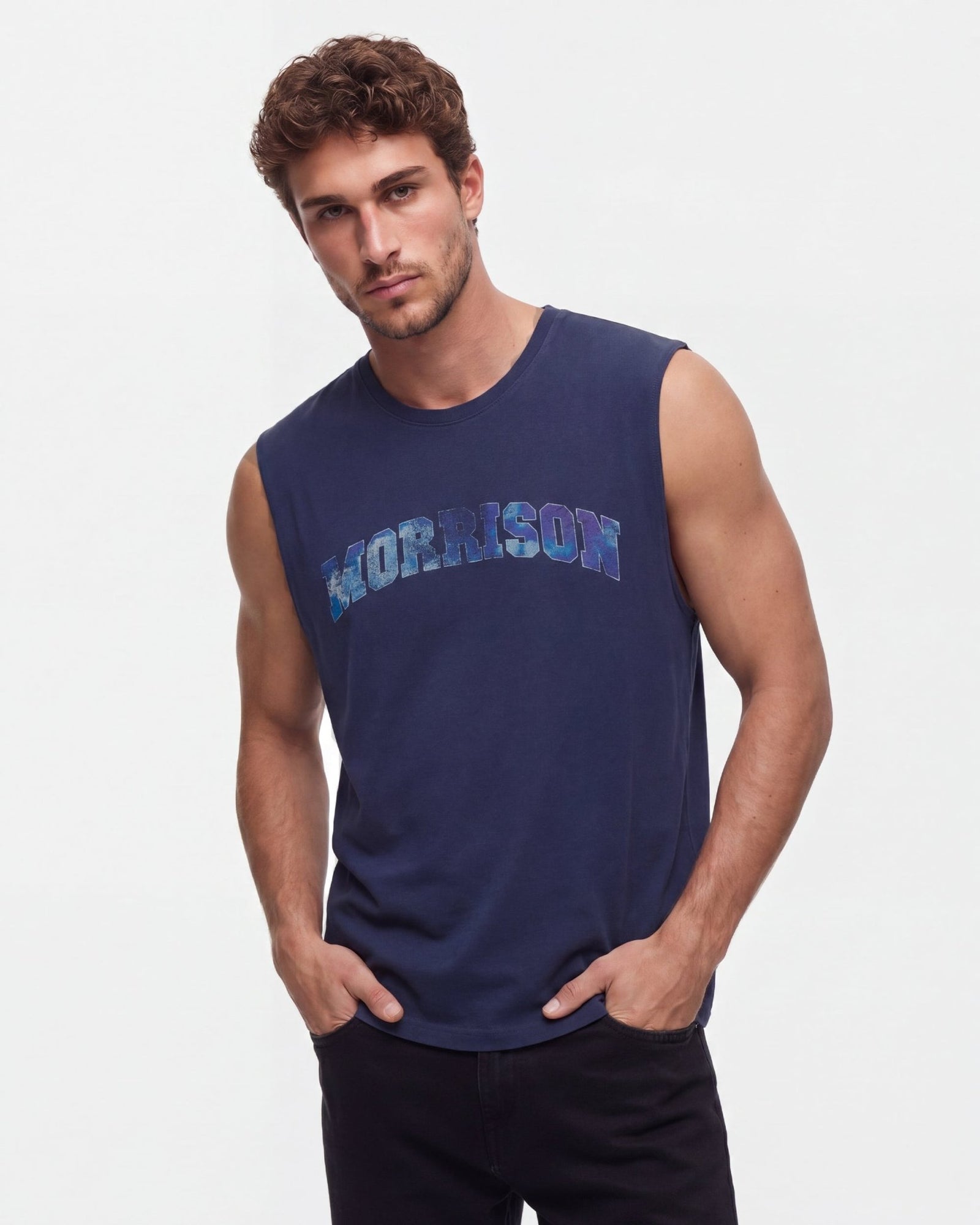 SKY NAVY BOXY TANK TOP - CAMISETAS - Morrison Shoes