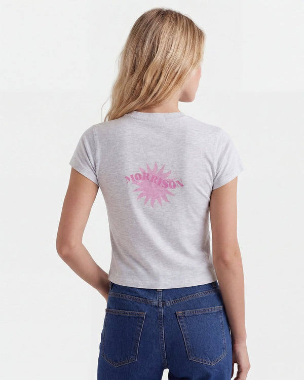 SUN MELANGE SLIM CROP TEE - CAMISETAS - Morrison Shoes