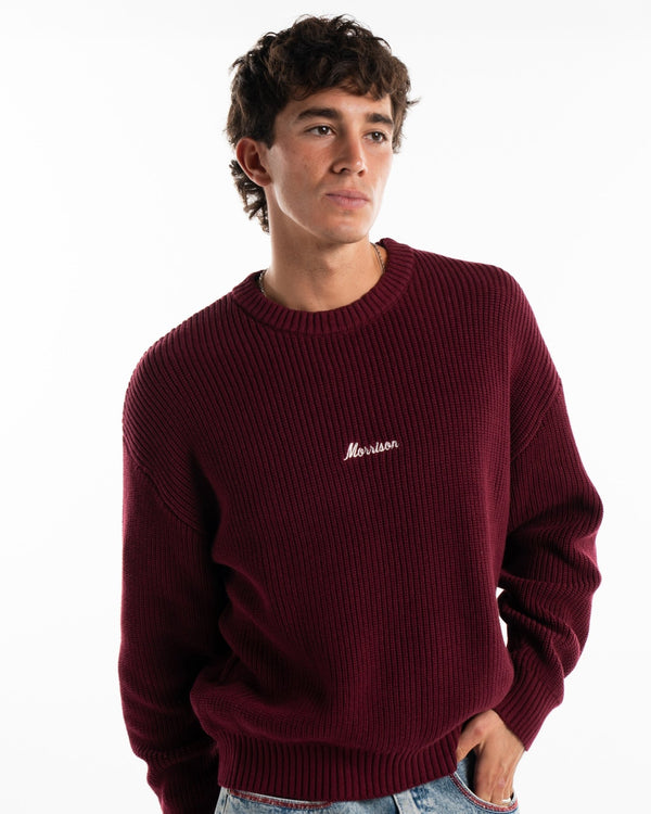 WORLD BURGUNDY KNIT - JERSÉIS - Morrison Shoes