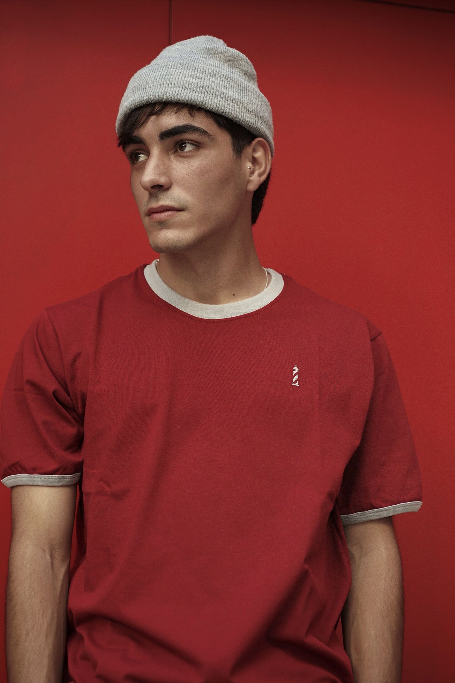 Burgundy Grey Tee